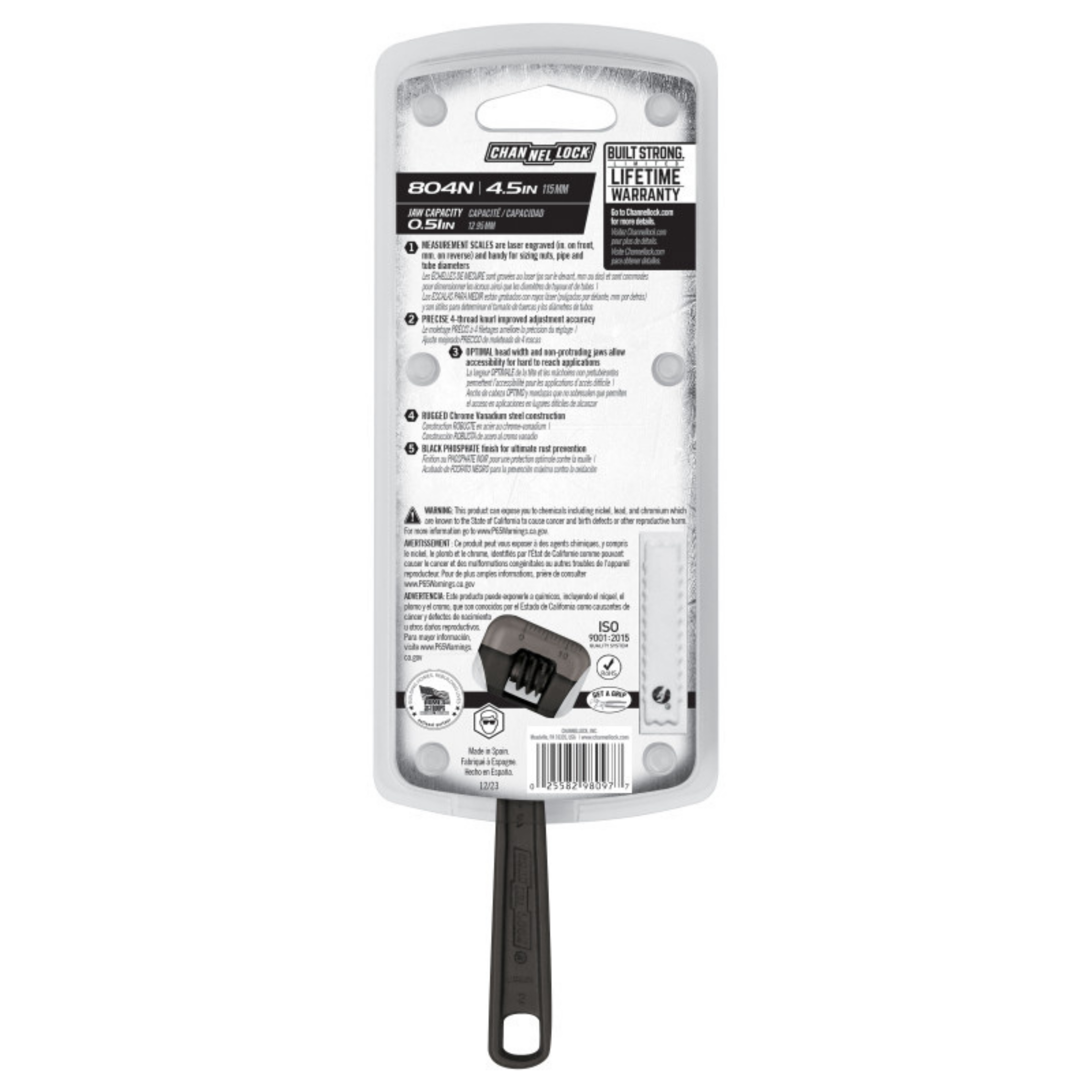 Channellock 4-Inch Adjustable Wrench