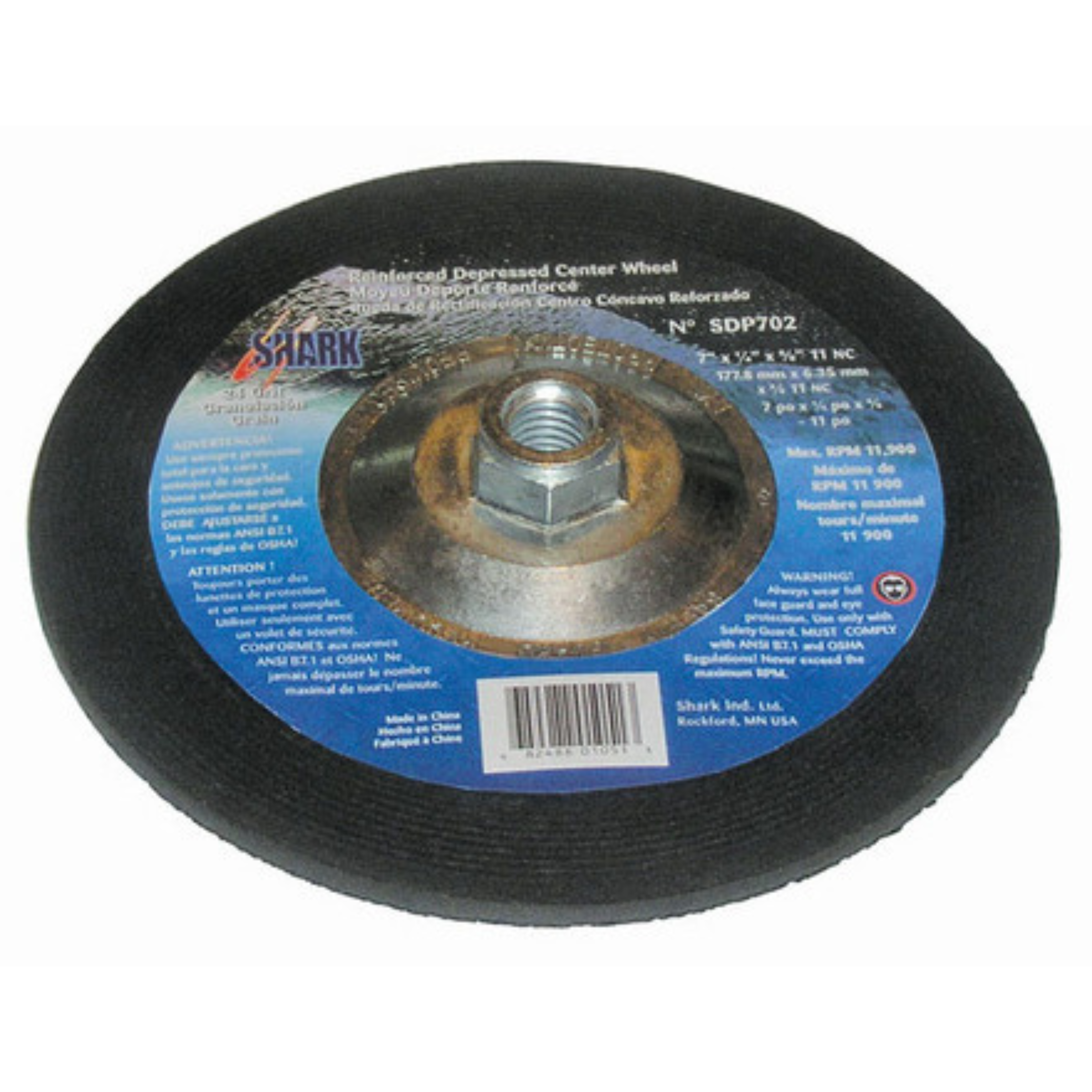 Shark Industries - 5PK - Depressed Center Type 27 Silicon Carbide Grinding Wheels – Hubless. 4.5″ x 1/4″ x 7/8″ – A24R Grit