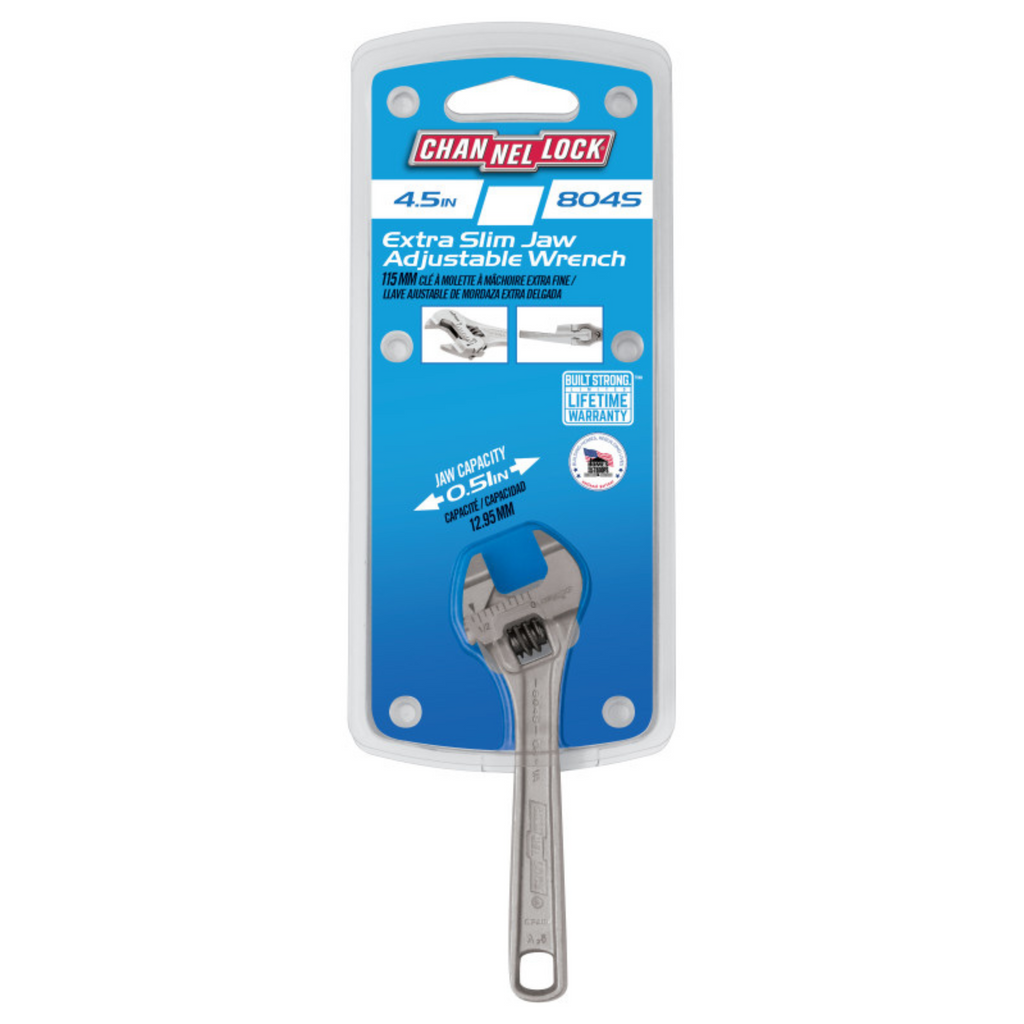 Channellock 4-Inch Extra Slim Jaw Adjustable Wrench