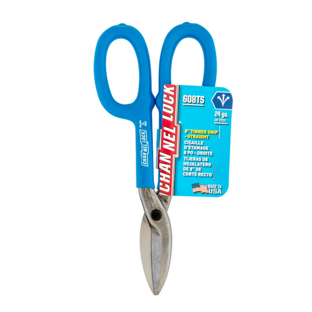 Channellock 8-Inch Straight Tinner Snip for Precision Cutting