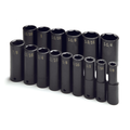SK Tools USA - 15 Piece 1/2" Drive 6 Point Fractional Deep Impact Socket Set