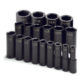 SK Tools USA - 19 Piece 1/2" Drive 6 Point Fractional Deep Impact Socket Set