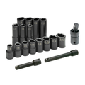 SK Tools USA - 17 Piece 1/2" Drive 6 Pt SAE Std and Deep Impact Socket Set