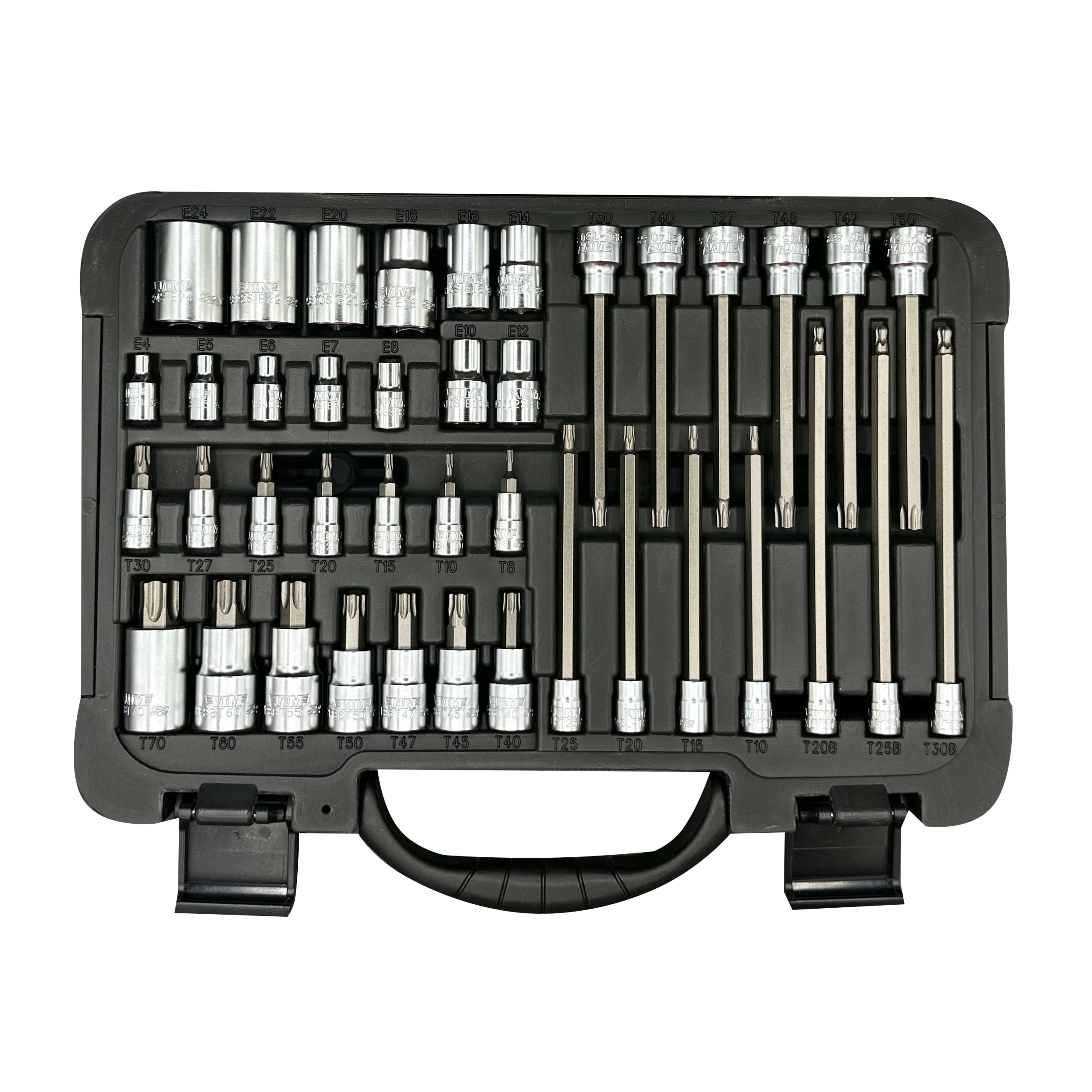VIM Tools - 40 PC. ELITE TORX MASTER DRIVER AND SOCKET SET - S2 STEEL