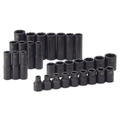 SK Tools USA - 30 Piece 1/2" Drive 6 Pt Metric Std and Deep Impact Socket Set