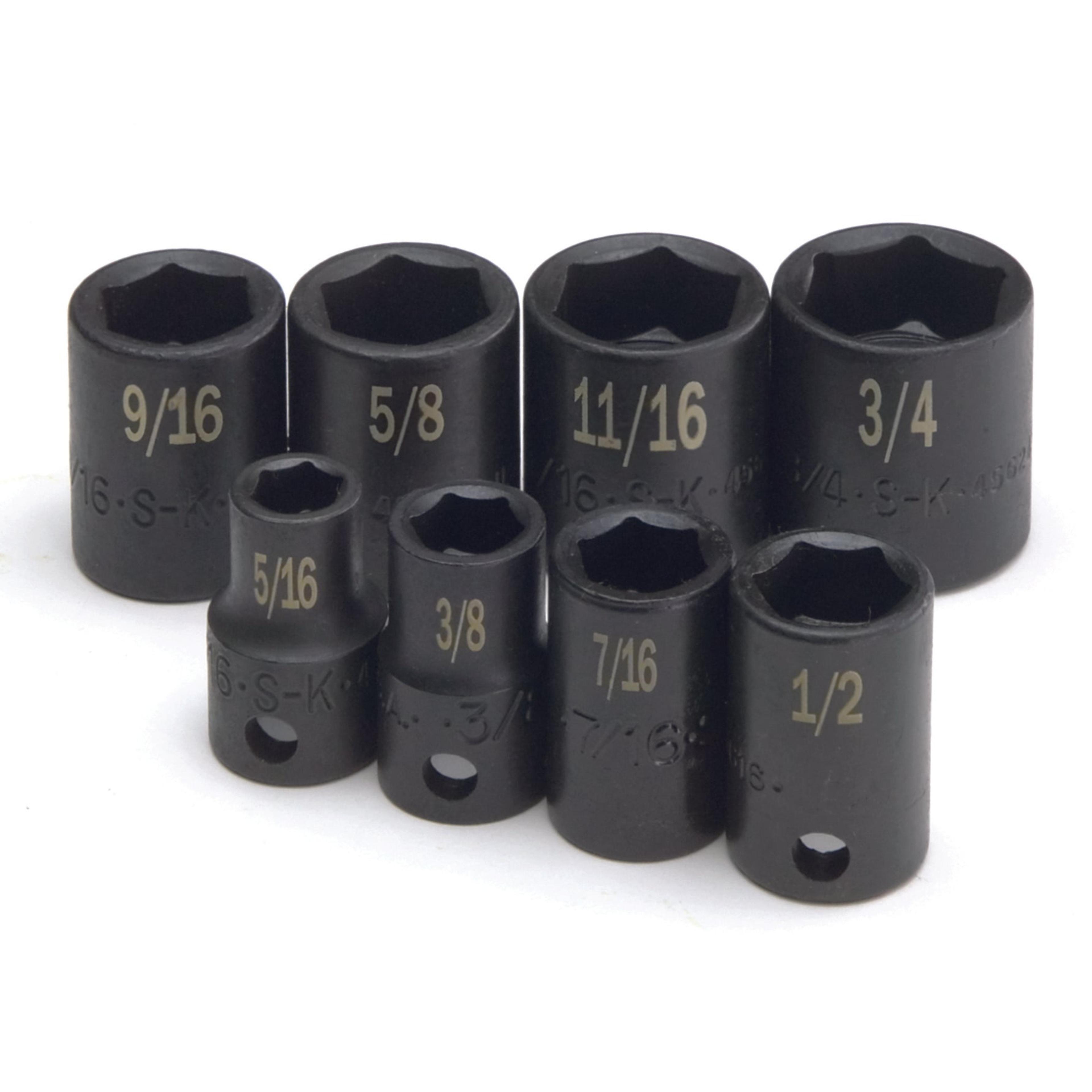 SK Tools USA - 8 Piece 3/8" Drive 6 Point Fractional Standard Impact Socket Set