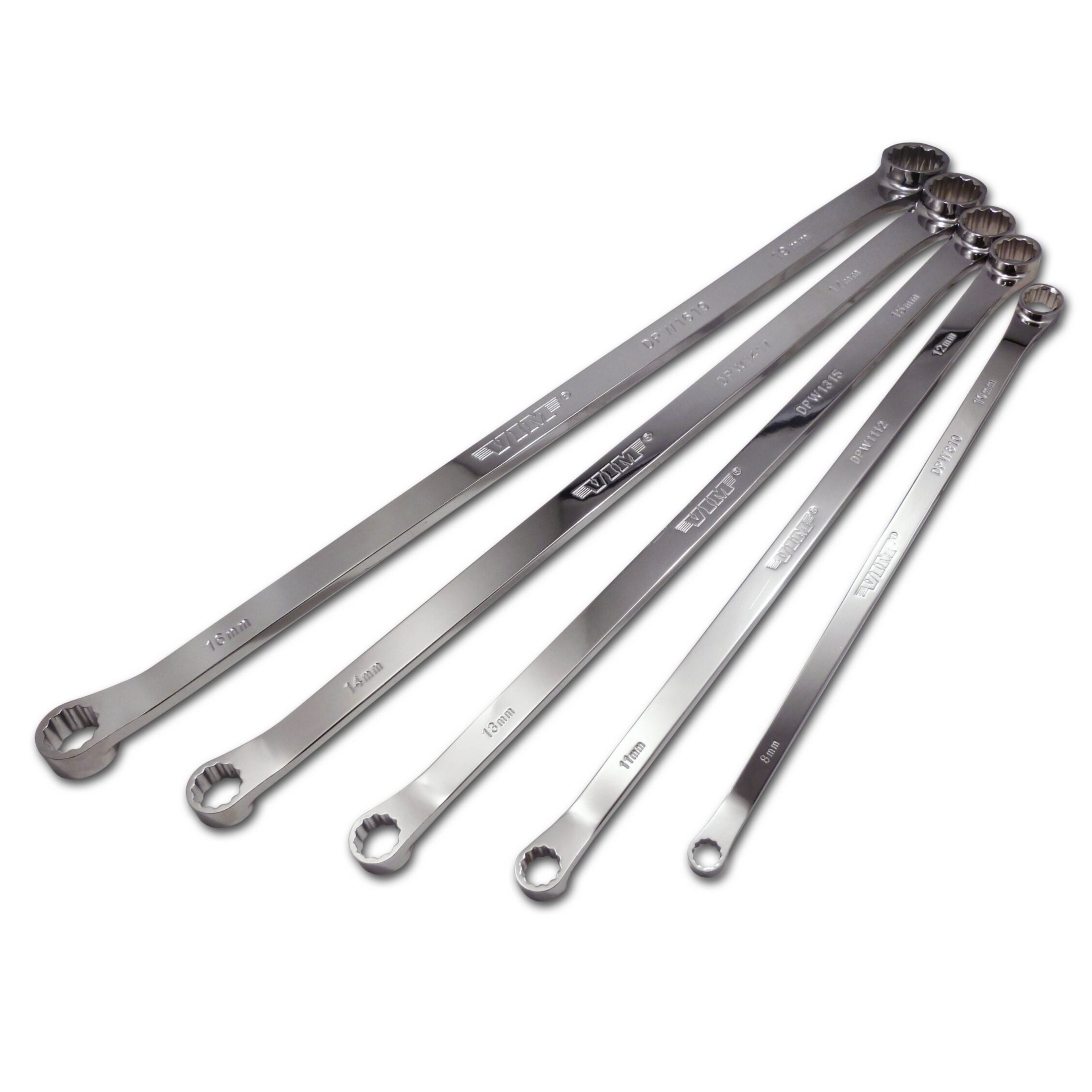 VIM Tools - Drain Plug Wrench Set, Extra Long, Offset Box Heads (8mm - 19mm)