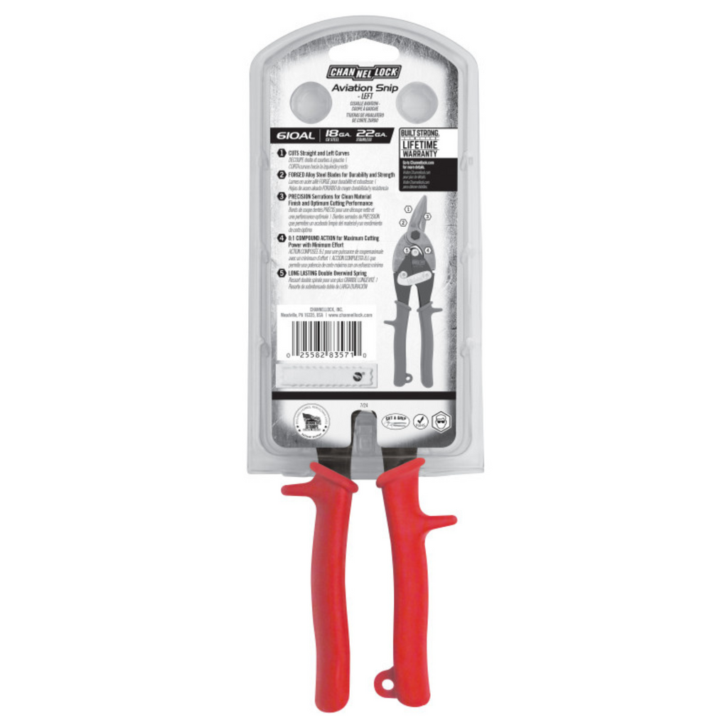 Channellock 10-Inch Left Aviation Snip for Precision Cutting