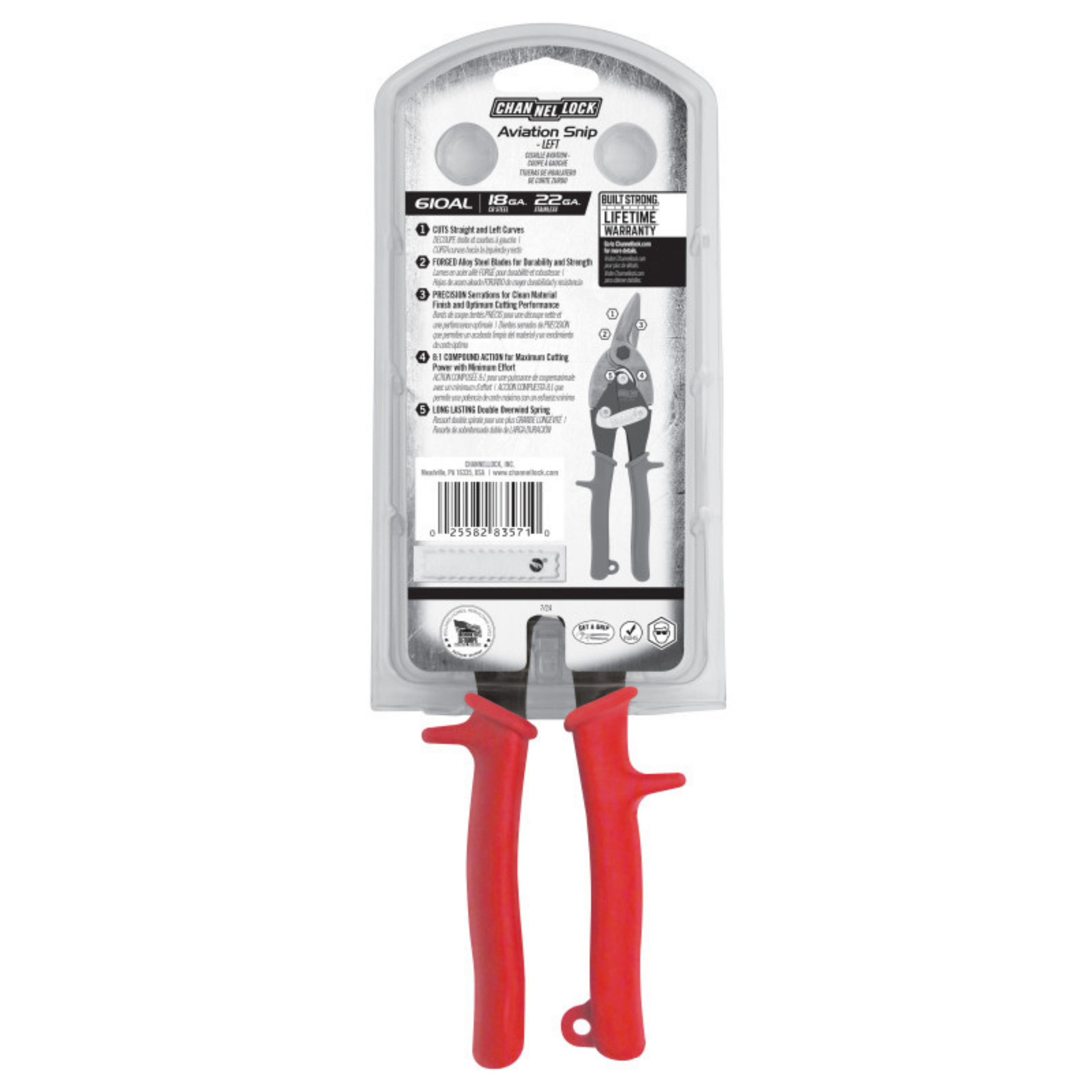 Channellock 10-Inch Left Aviation Snip for Precision Cutting