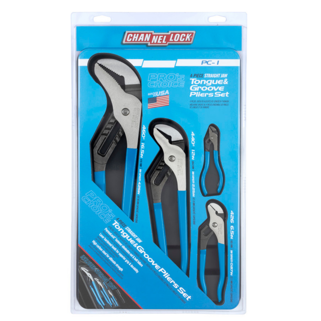Channellock 4pc Pro's Choice Tongue & Groove Pliers Set