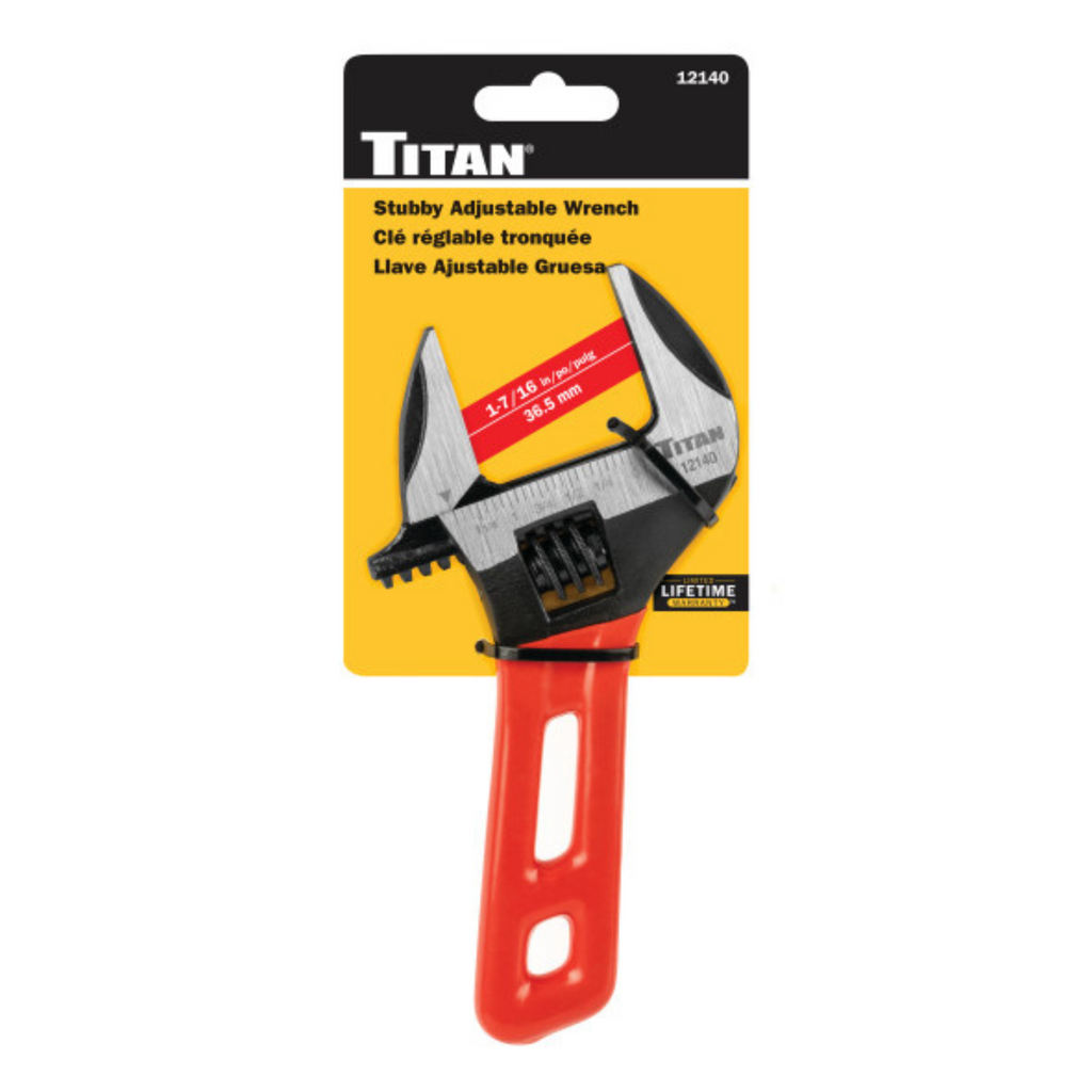 Stubby Adjustable Wrench 1-7/16 in. Jaw Capacity (12140)