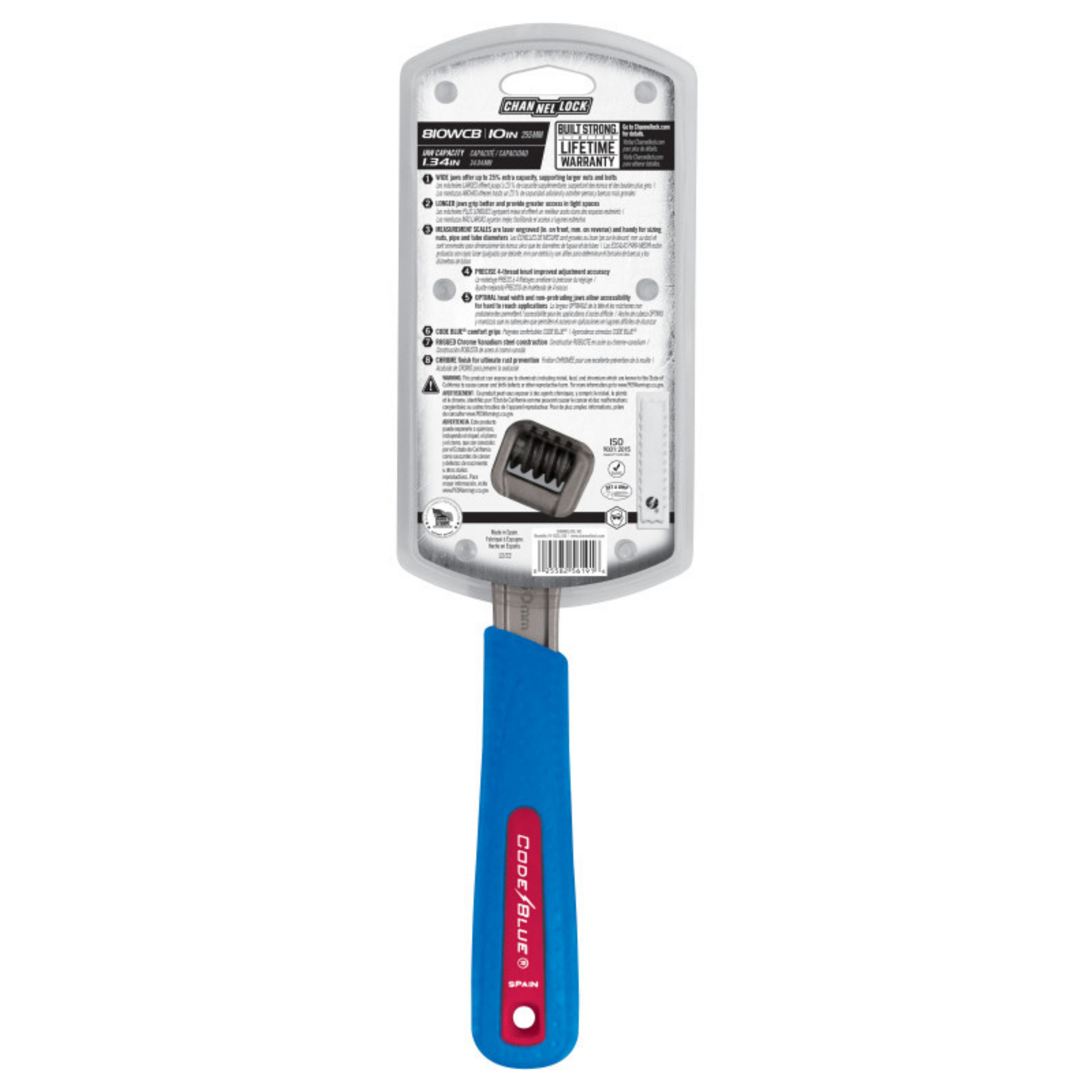Channellock 10-Inch CODE BLUE® Adjustable Wrench