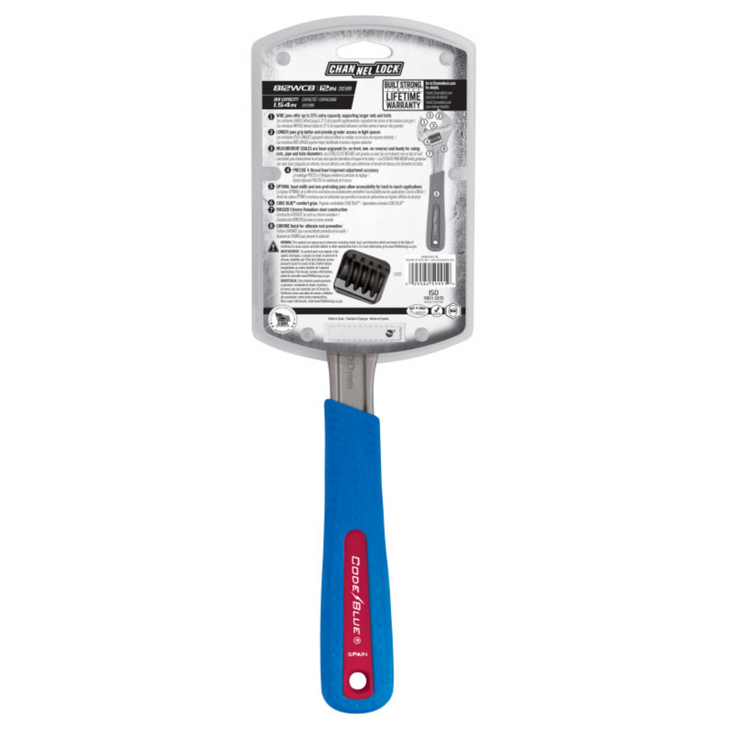 Channellock 12-Inch CODE BLUE® Adjustable Wrench