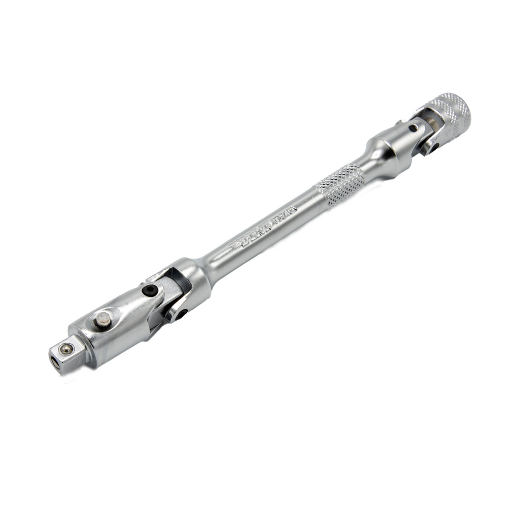 VIM Tools - 6" OAL 1/4" Dr. Double Joint Universal Locking Extension with Spring-Loaded Male End