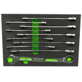 VIM Tools - 10 PIECE SLIM ANGLED RATCHETING WRENCH SET