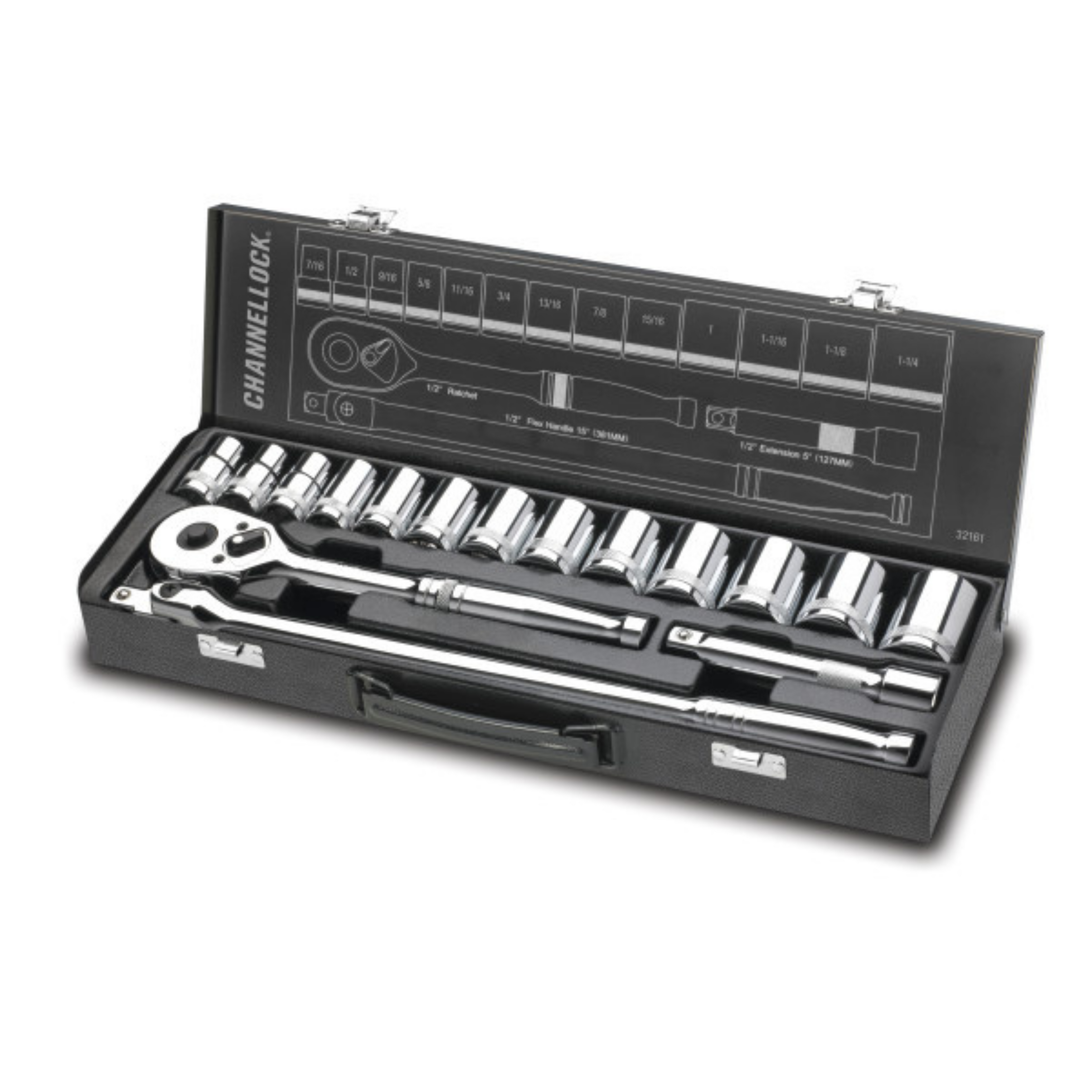 Channellock 16pc 1/2" SAE Drive Socket Set
