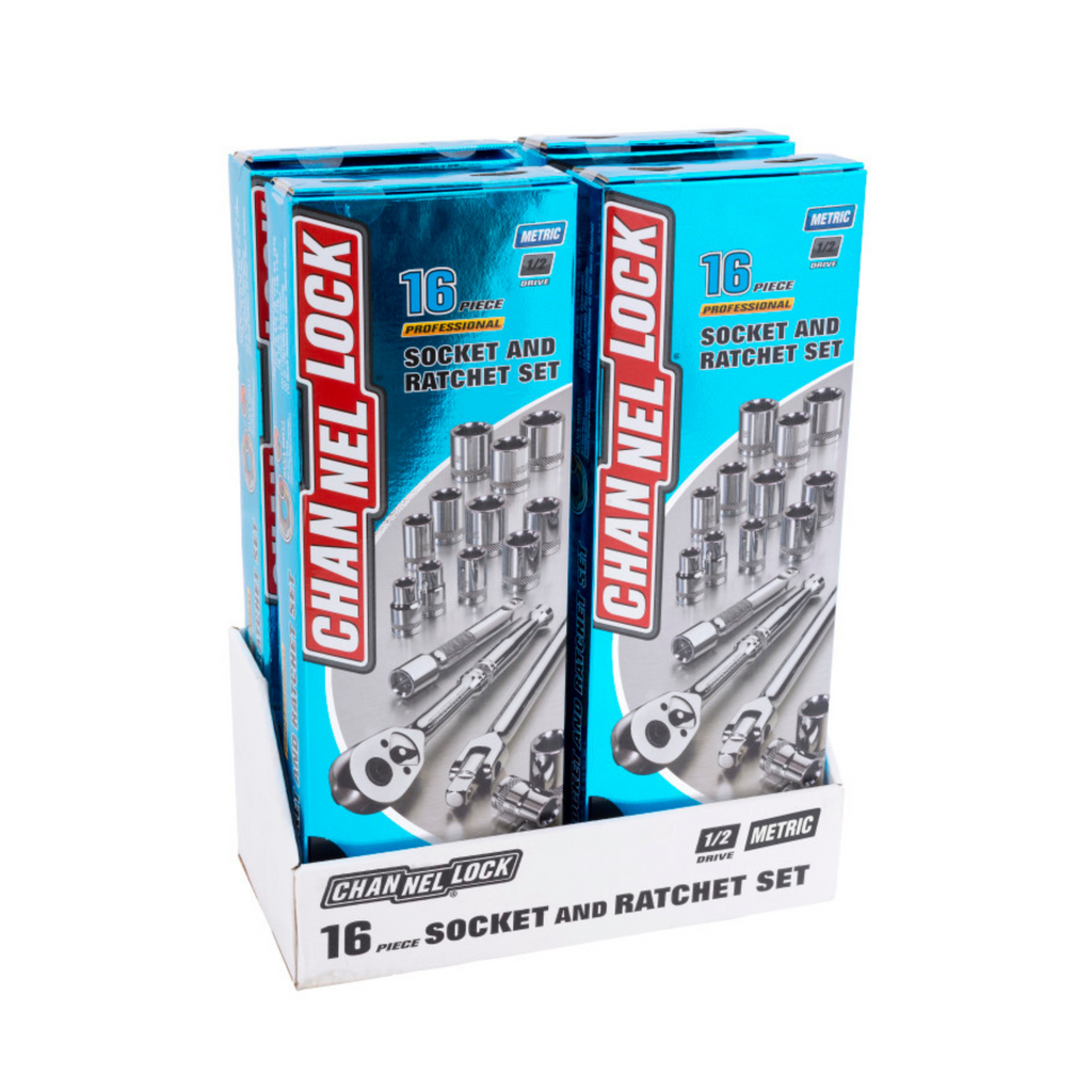 Channellock 16pc 1/2" Metric Drive Socket Set
