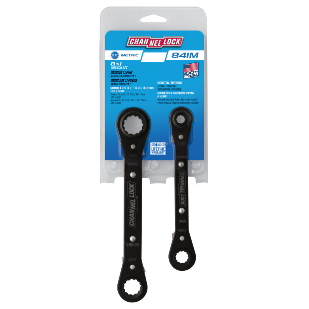 Channellock 2pc Metric Ratcheting Combination Wrench Set
