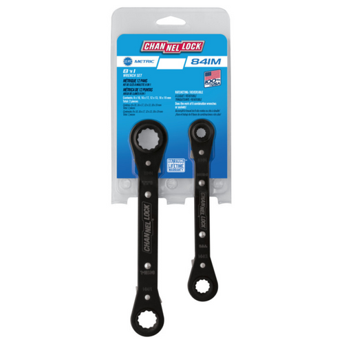 Channellock 2pc Metric Ratcheting Combination Wrench Set