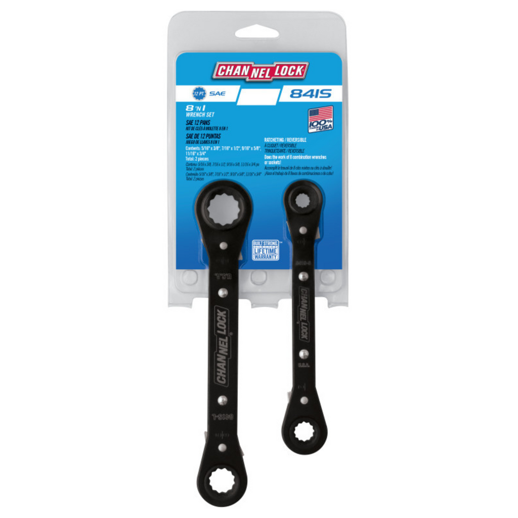 Channellock 2pc SAE Ratcheting Combination Wrench Set