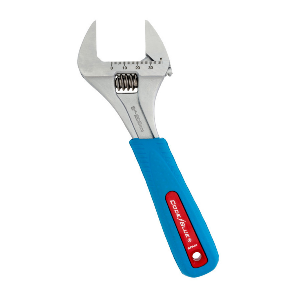 Channellock 8-Inch CODE BLUE® WideAzz® Slim Jaw Adjustable Wrench