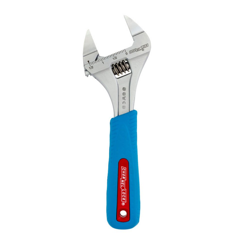 Channellock 8-Inch CODE BLUE® WideAzz® Slim Jaw Adjustable Wrench