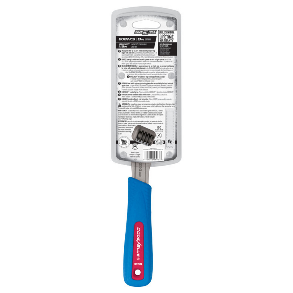 Channellock 8-Inch CODE BLUE® Adjustable Wrench