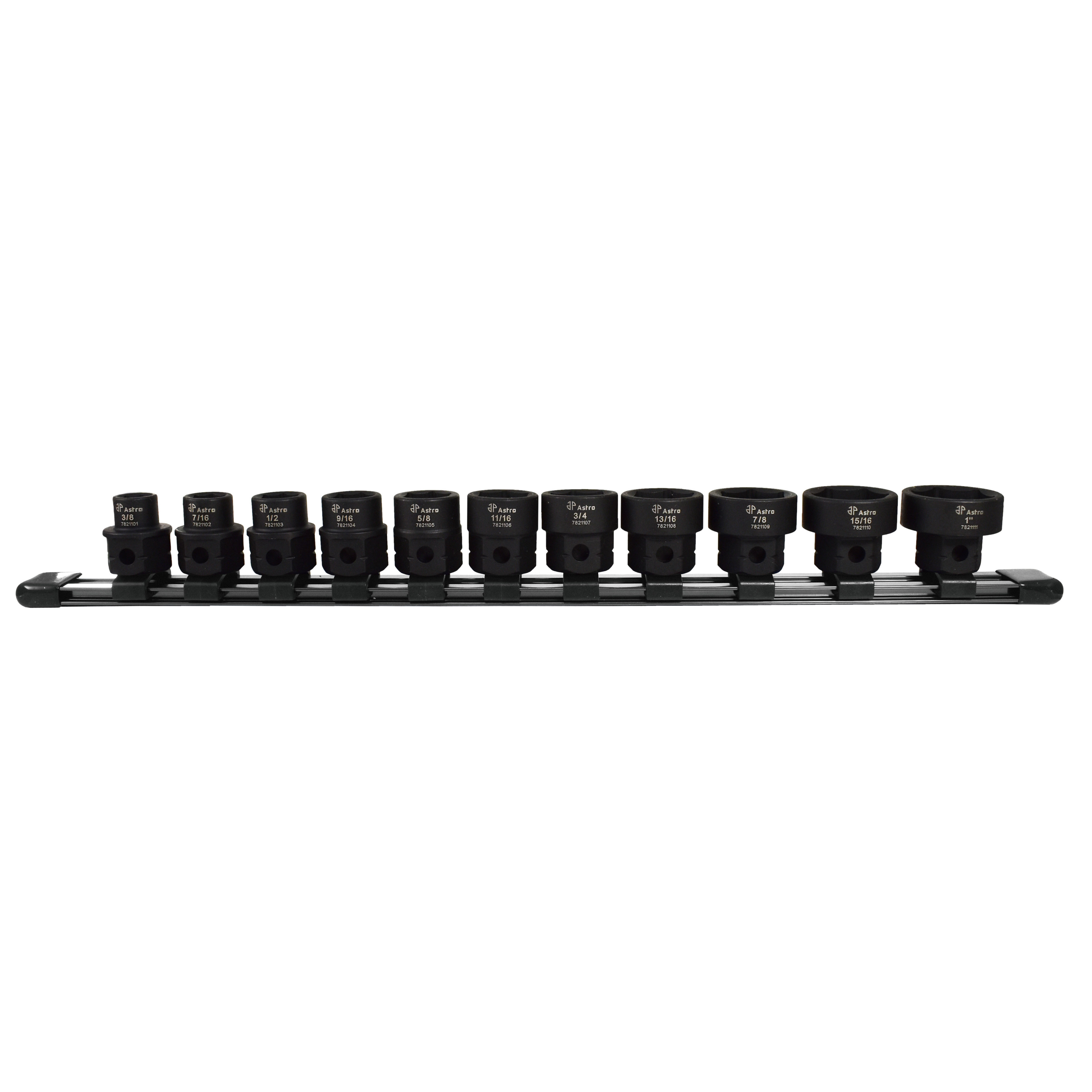 Astro Pneumatic - 11pc 1/2" Drive Low Profile Nano Impact Sockets - SAE