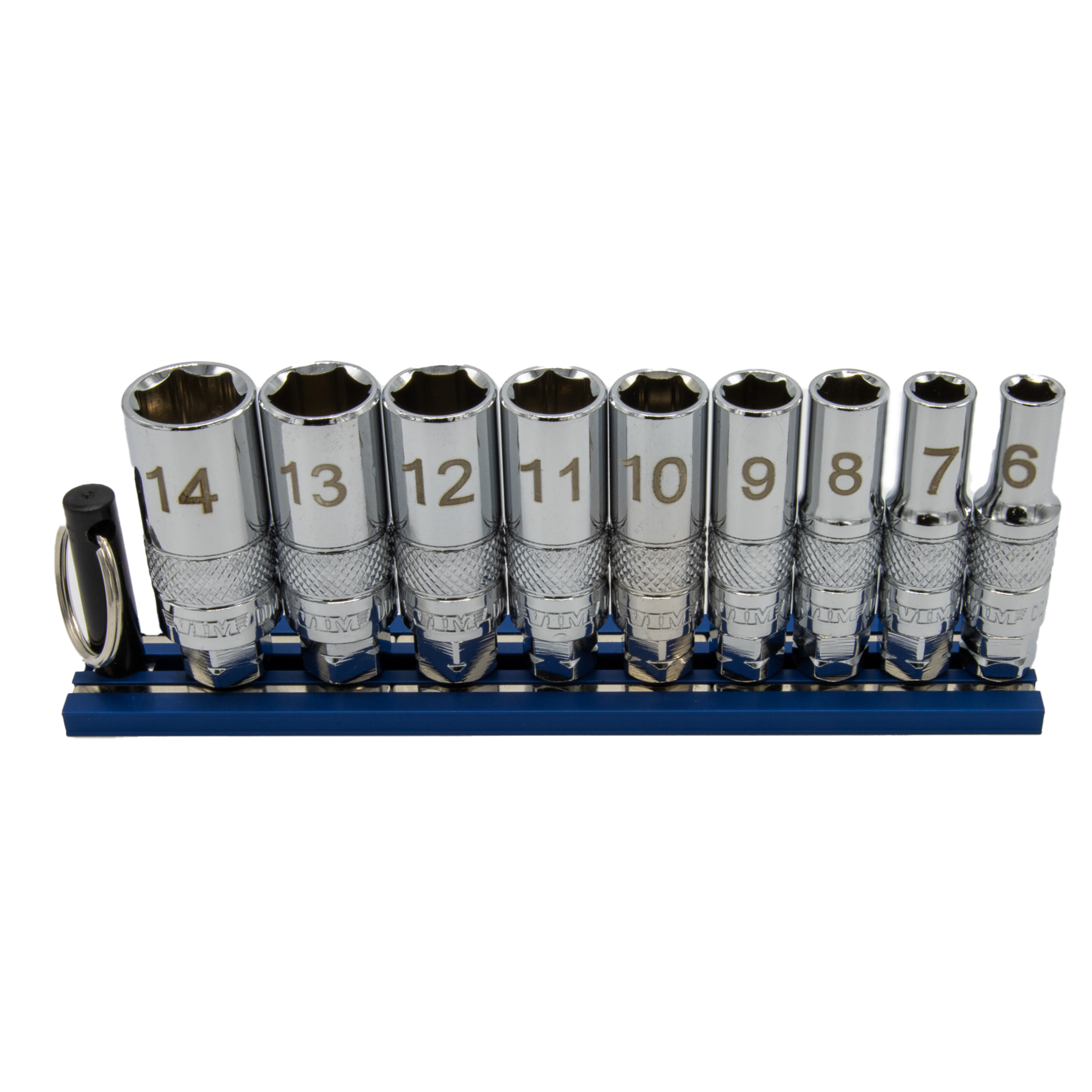 VIM Tools - Deep Dual Drive Metric Socket Set – 1/4" Square Drive, 11mm & 13mm Hex Outer Drive (6mm - 14mm)