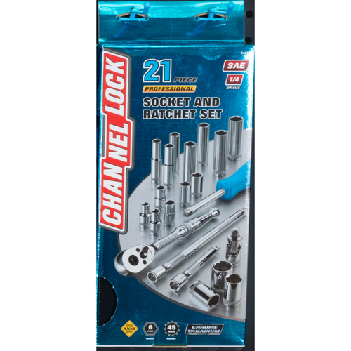 Channellock 21pc 1/4" SAE Drive Socket Set