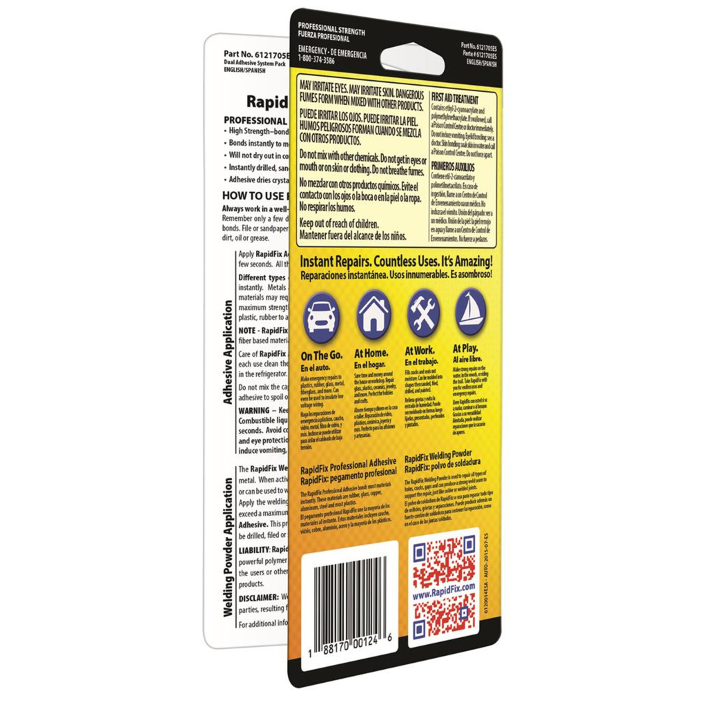 RapidFix - Automotive Dual Adhesive System, 10ml (Single Pack, 12 Pack, Case of 6 / 12-Packs) - Ridge Toolbox
