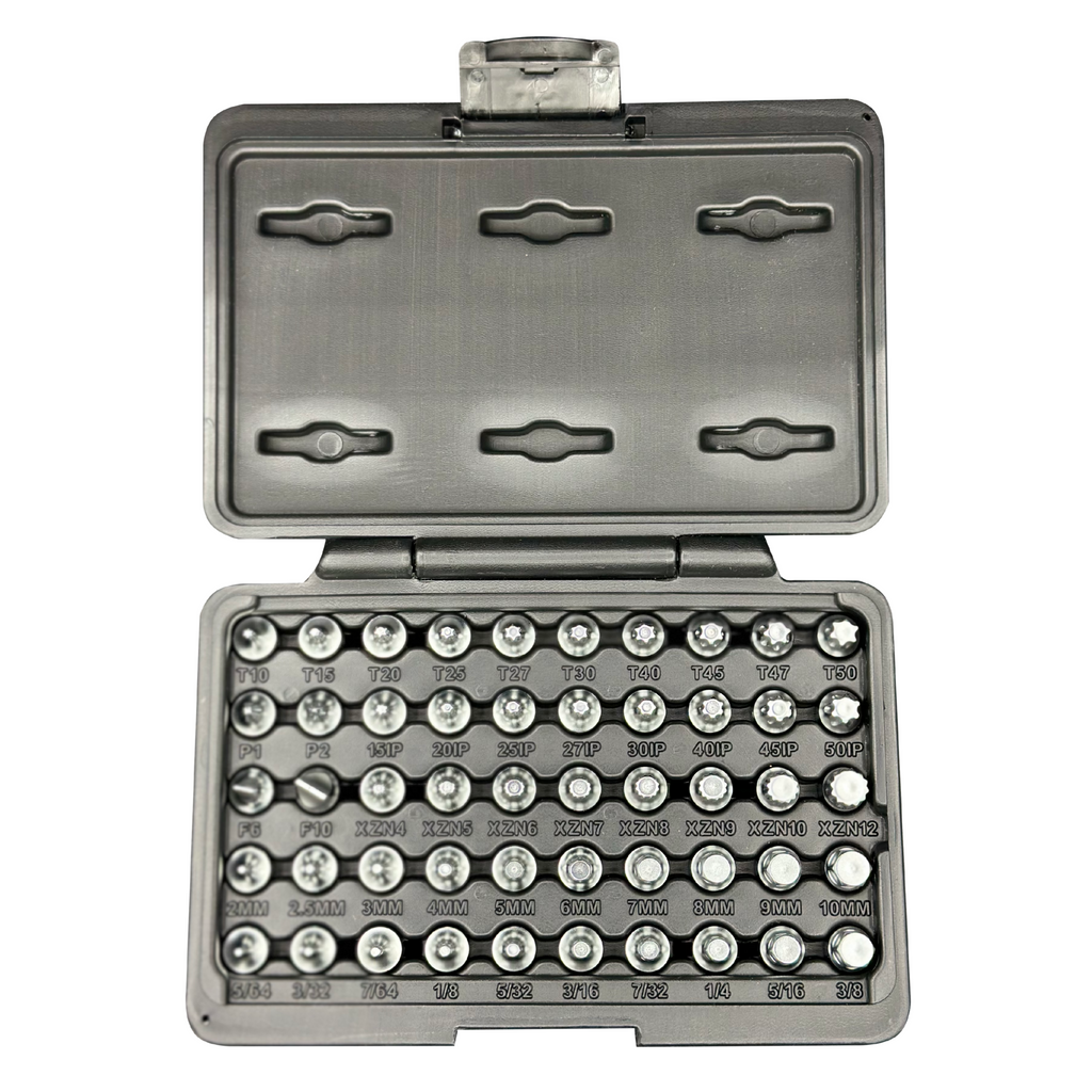 VIM Tools - Elite 50 pc Mechanics Master Set, all 1/4″ drive and 20mm OAL, TORX®, TORX® Plus, XZN Hex flat Philips