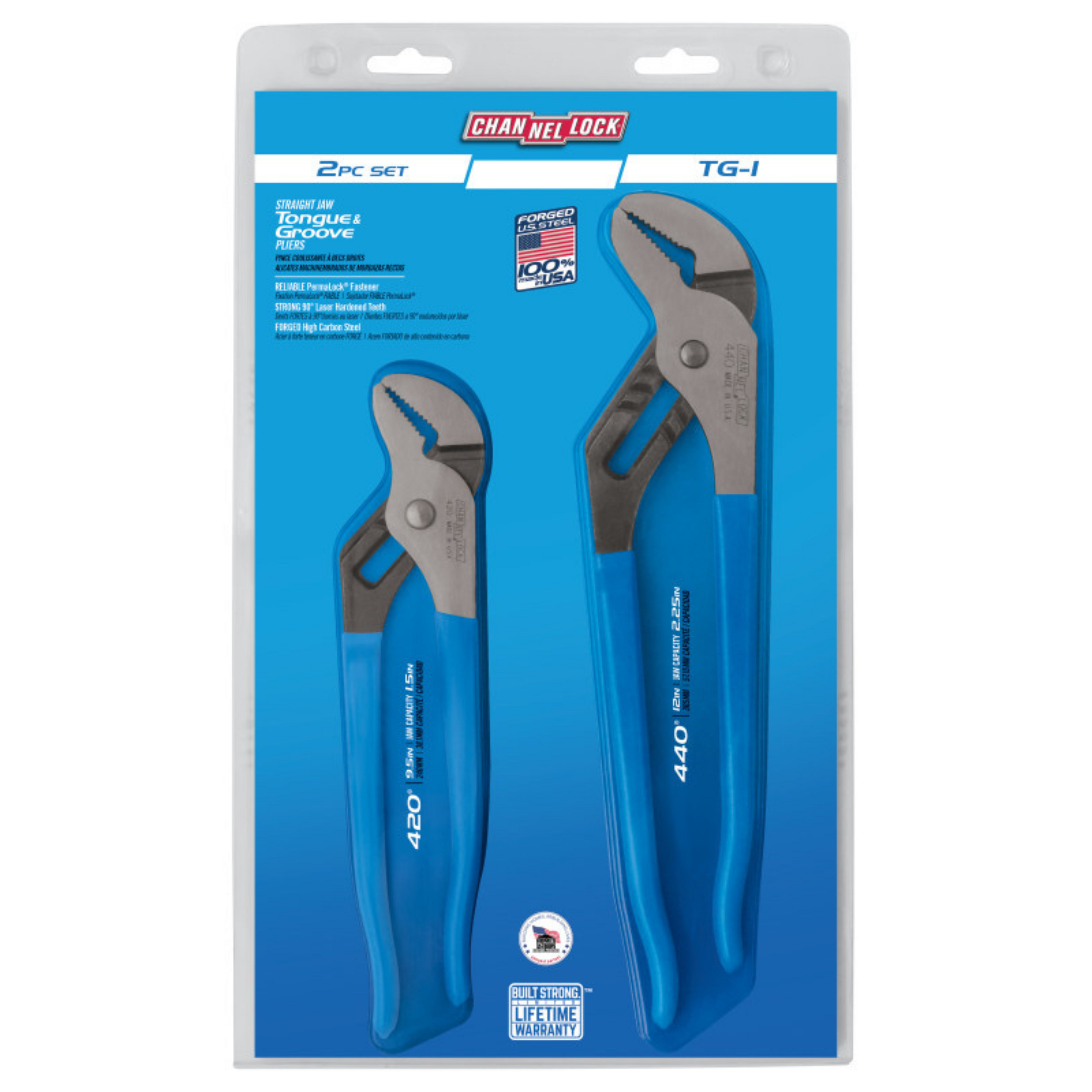 Channellock 2pc Tongue & Groove Pliers Set
