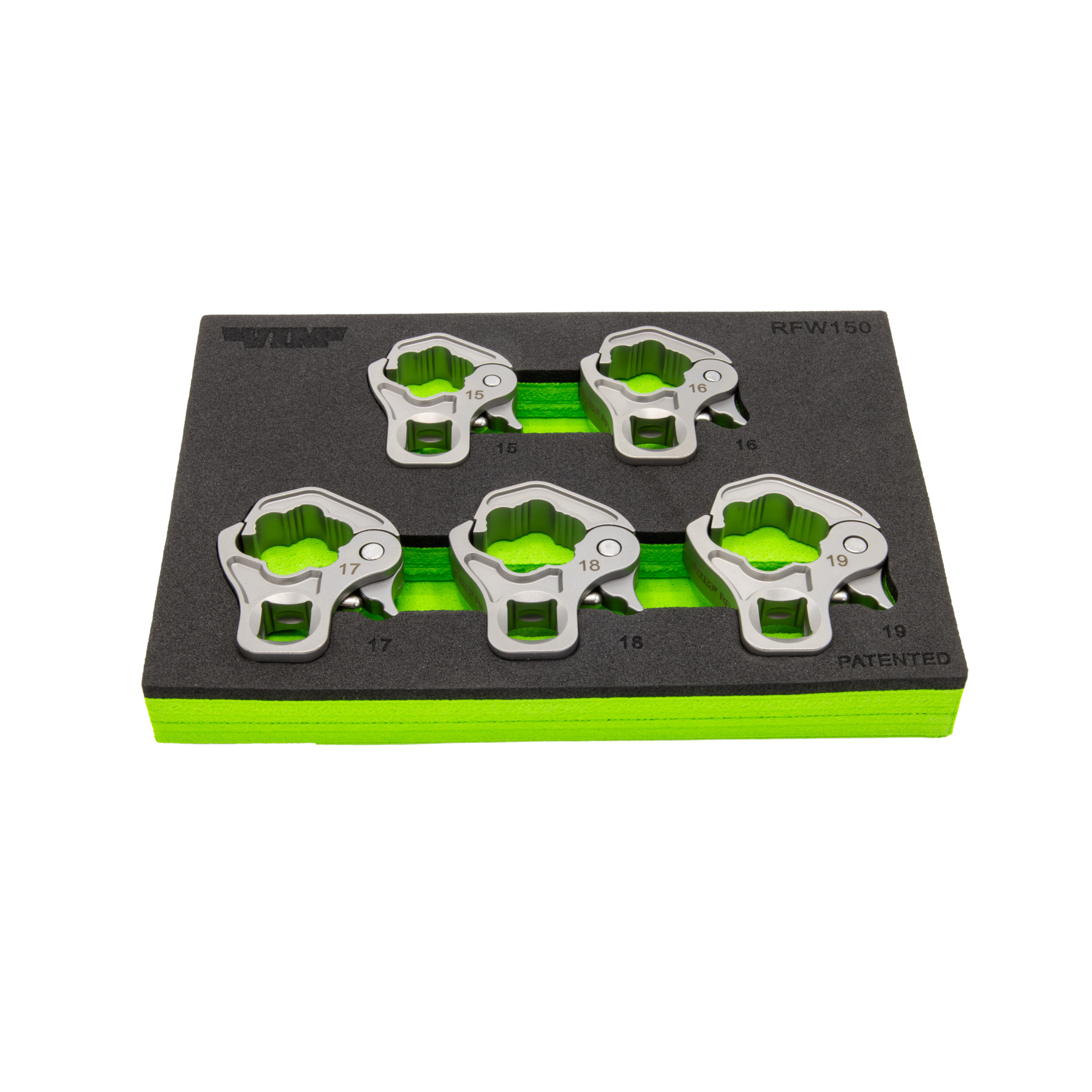 VIM Tools - 5 PC. 3/8'' DR. RATCHETING FLARE NUT SET (15, 16, 17, 18, 19MM)
