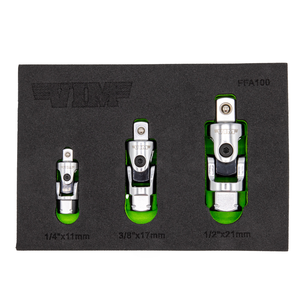 VIM Tools - 3 pc. Firm Flex Dual Drive UJ Adapter Set