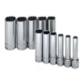 SK Tools USA - 11 Piece 1/4" Drive 12 Point Deep Metric Chrome Socket Set