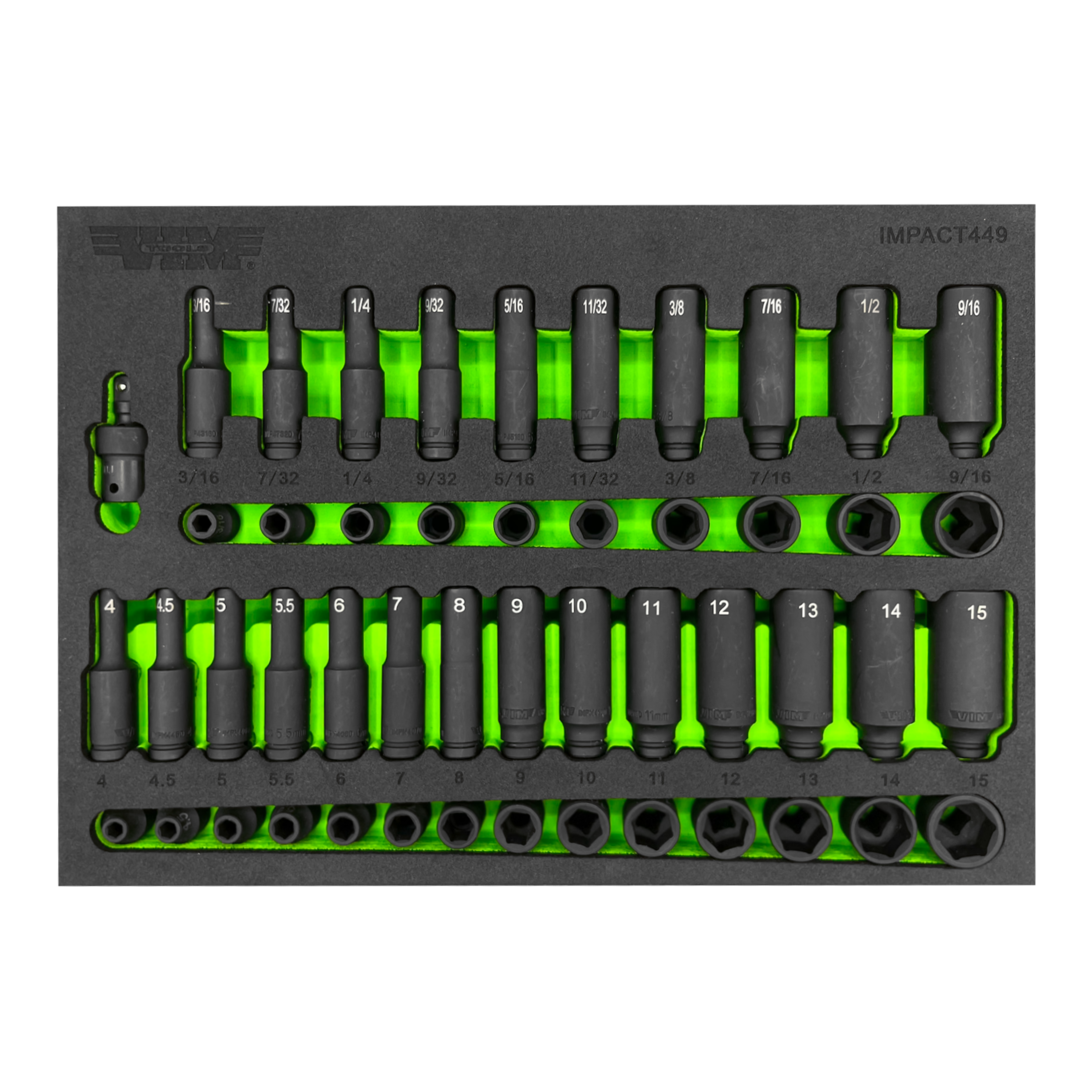 VIM Tools - 49 Piece 1/4″ Impact Socket Set