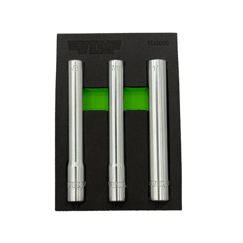 VIM Tools - 3 PC 3/8'' DR. EXTRA DEEP 6PT SAE SOCKET SET