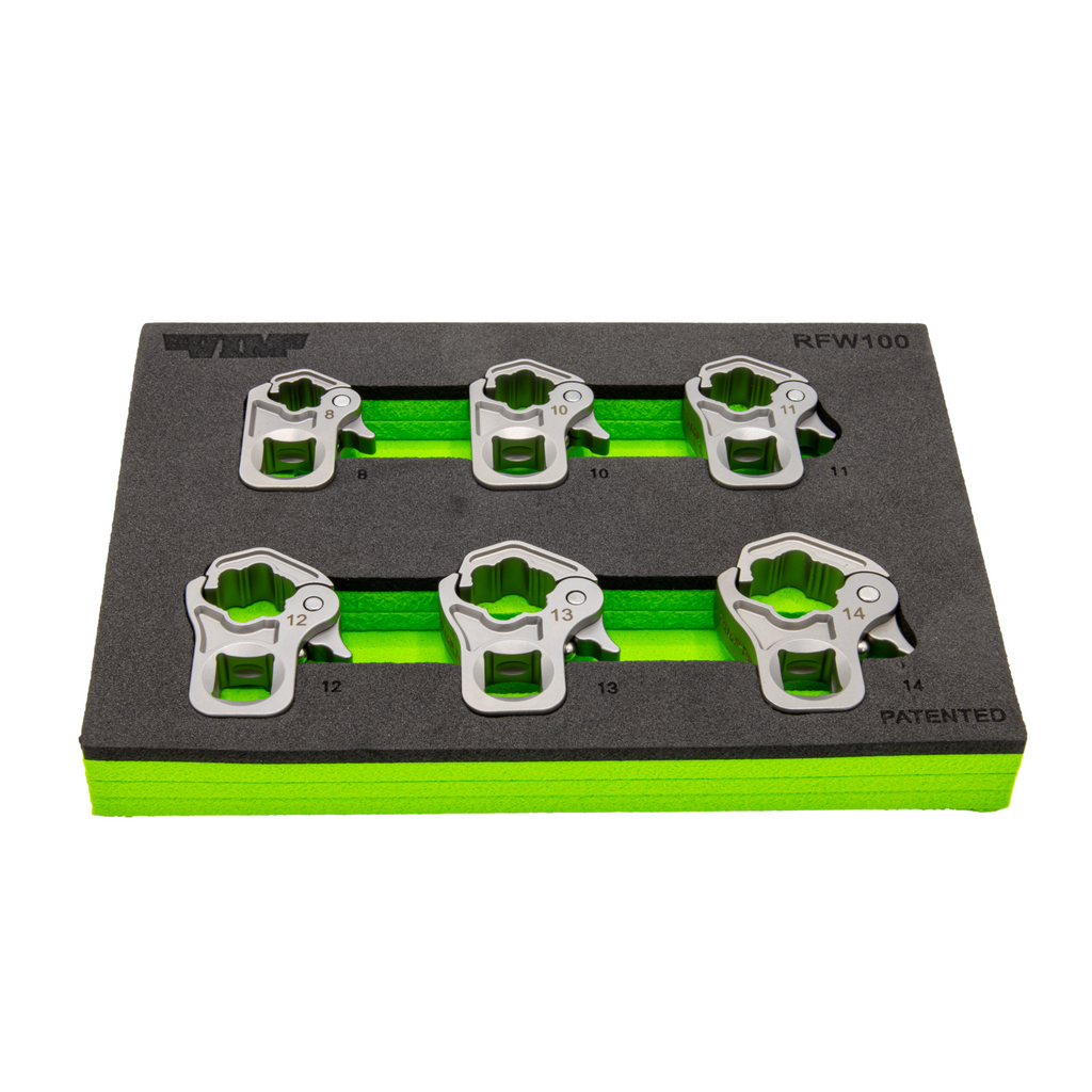 VIM Tools - 6 PC. 3/8'' DR. RATCHETING FLARE NUT WRENCH SET