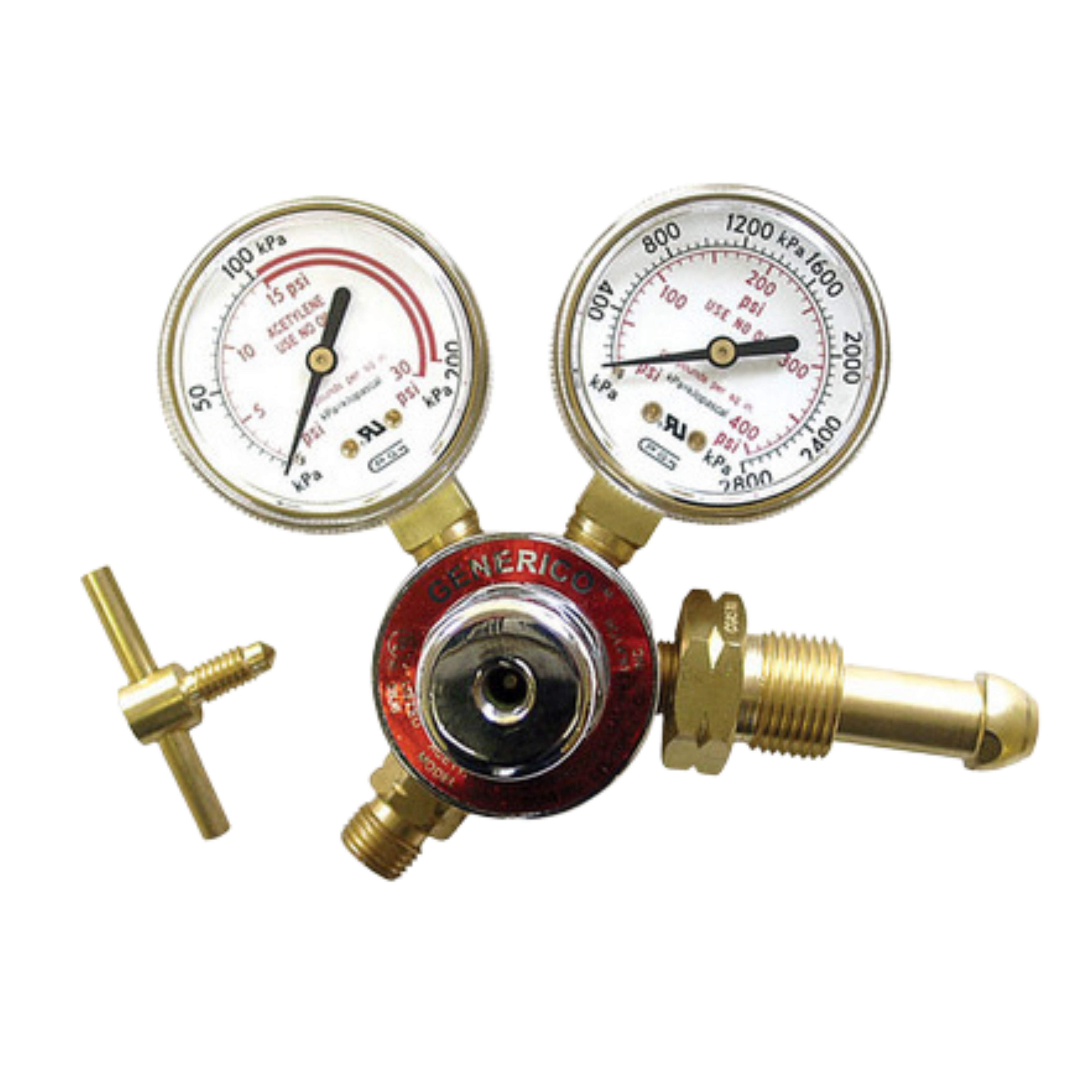 Shark Industries - Acetylene Regulators for Heavy Duty Kits – 2.5″ Gauge Face, CGA510, 0–30 PSIG
