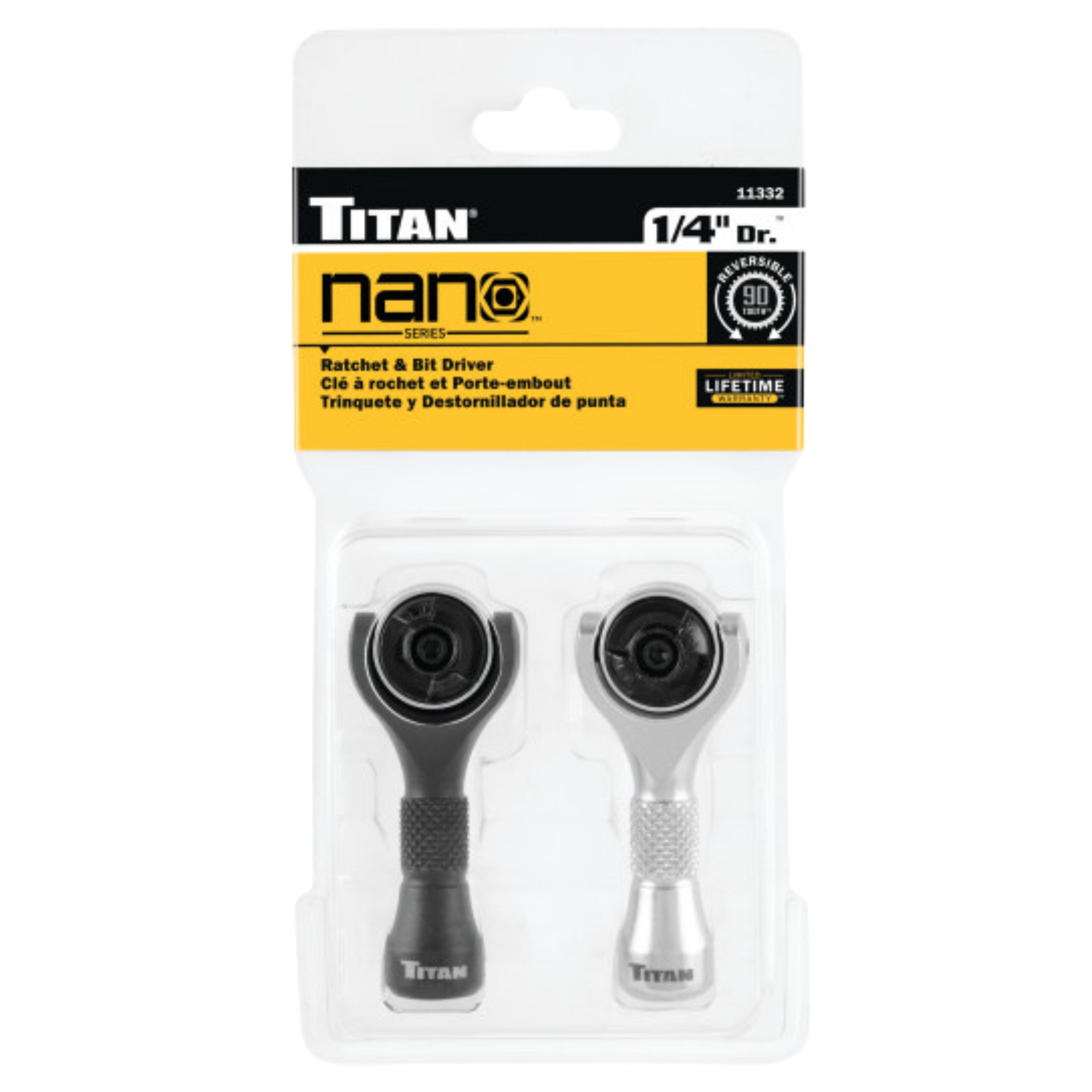 2 pc. 1/4 in. Drive Nano Ratchet and Ratcheting Bit Driver Set (11332) - Ridge Toolbox