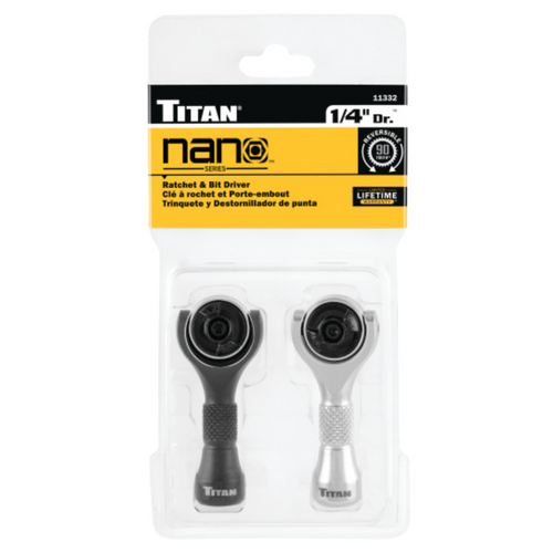 2 pc. 1/4 in. Drive Nano Ratchet and Ratcheting Bit Driver Set (11332)