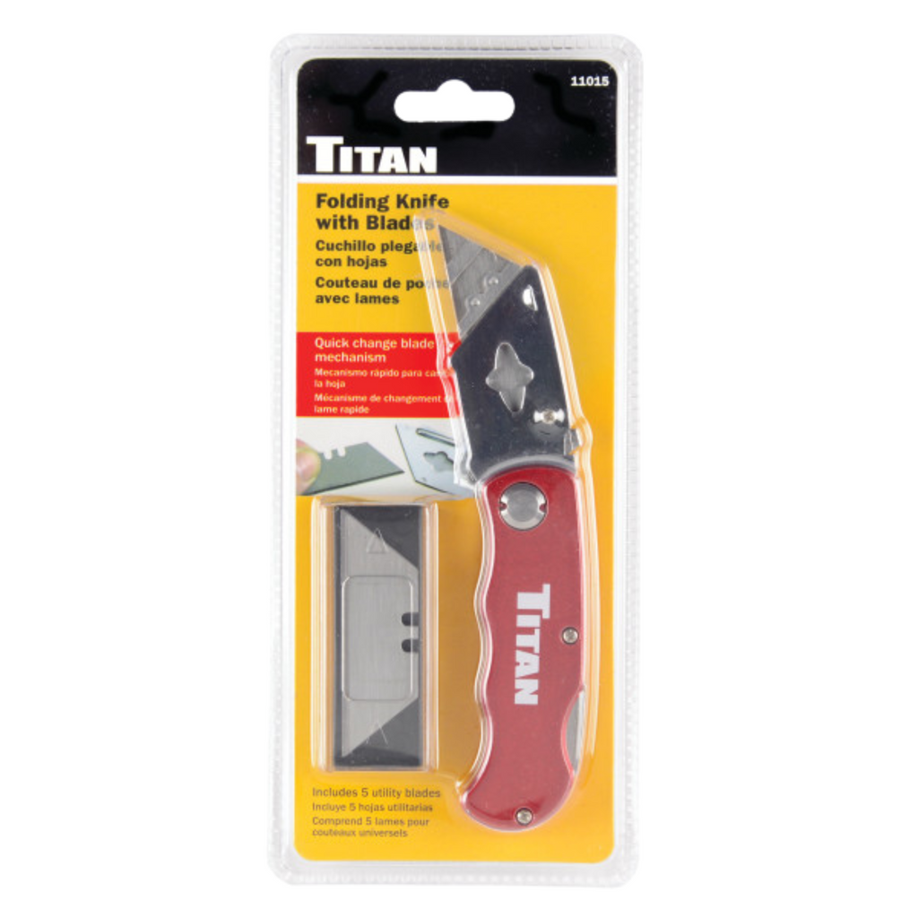 Folding Utility Knife - Red (11015) - Ridge Toolbox
