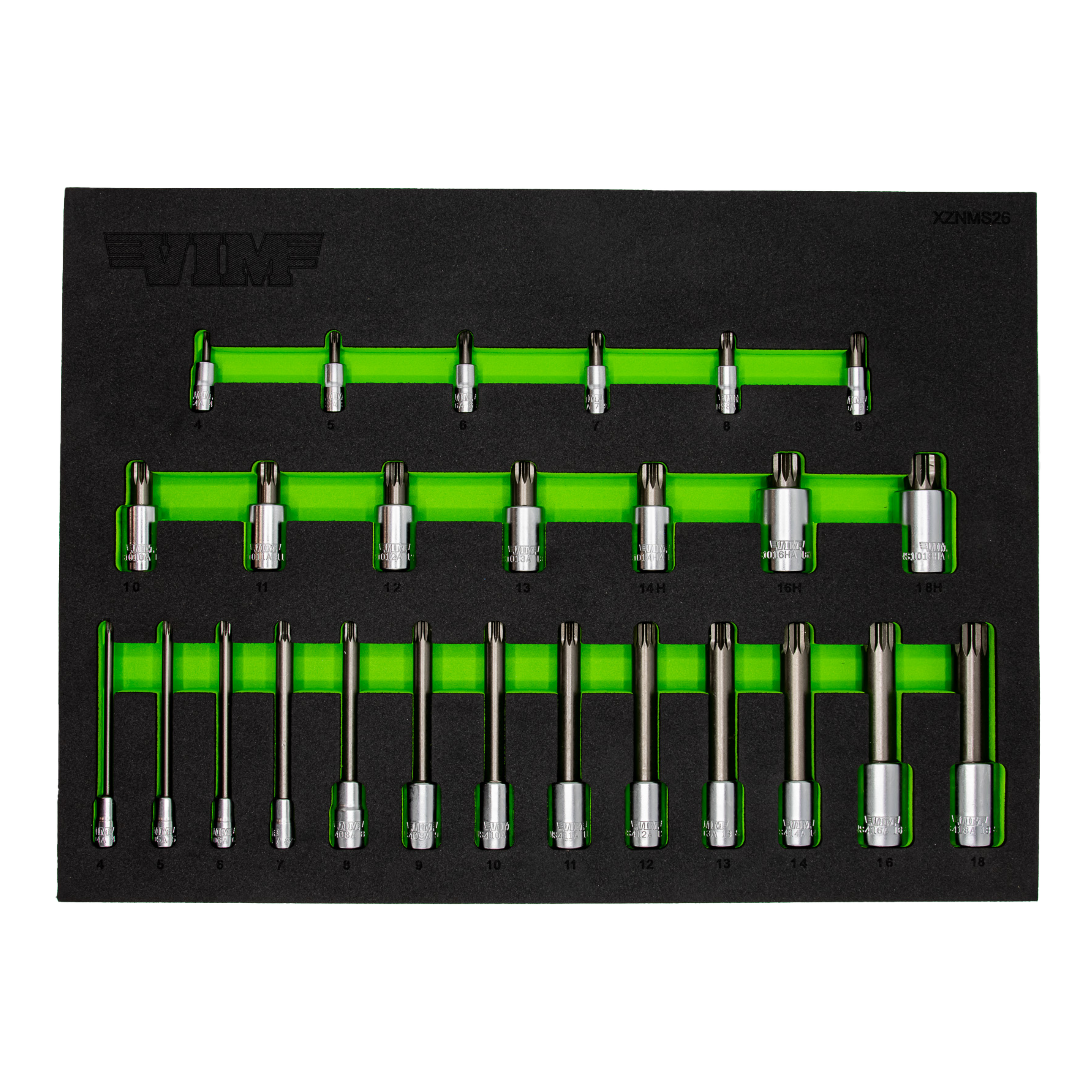 VIM Tools - 26 PC. MASTER XZN MASTER DRIVER SET - S2 STEEL