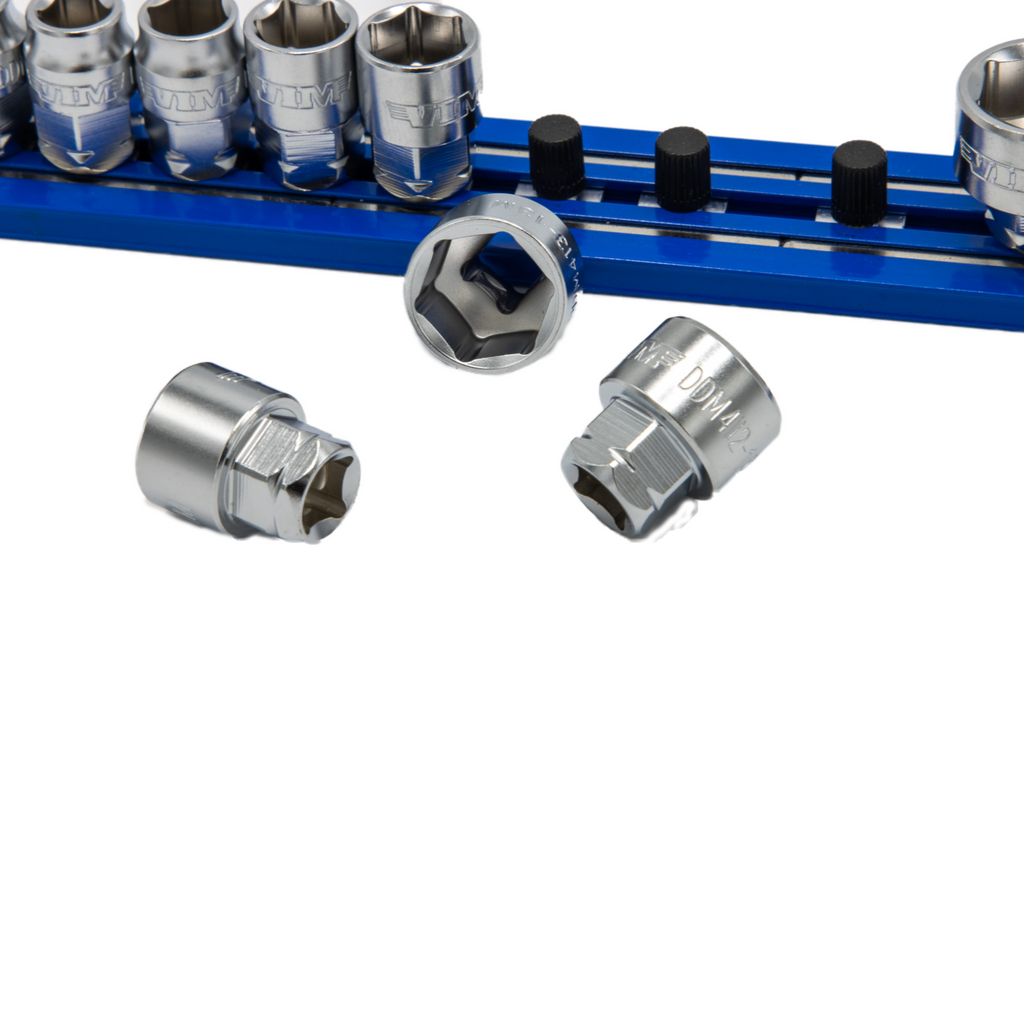 VIM Tools - Dual Drive Metric Socket Set – 1/4" Square Drive, 11mm & 13mm Hex Outer Drive (6mm - 14mm)