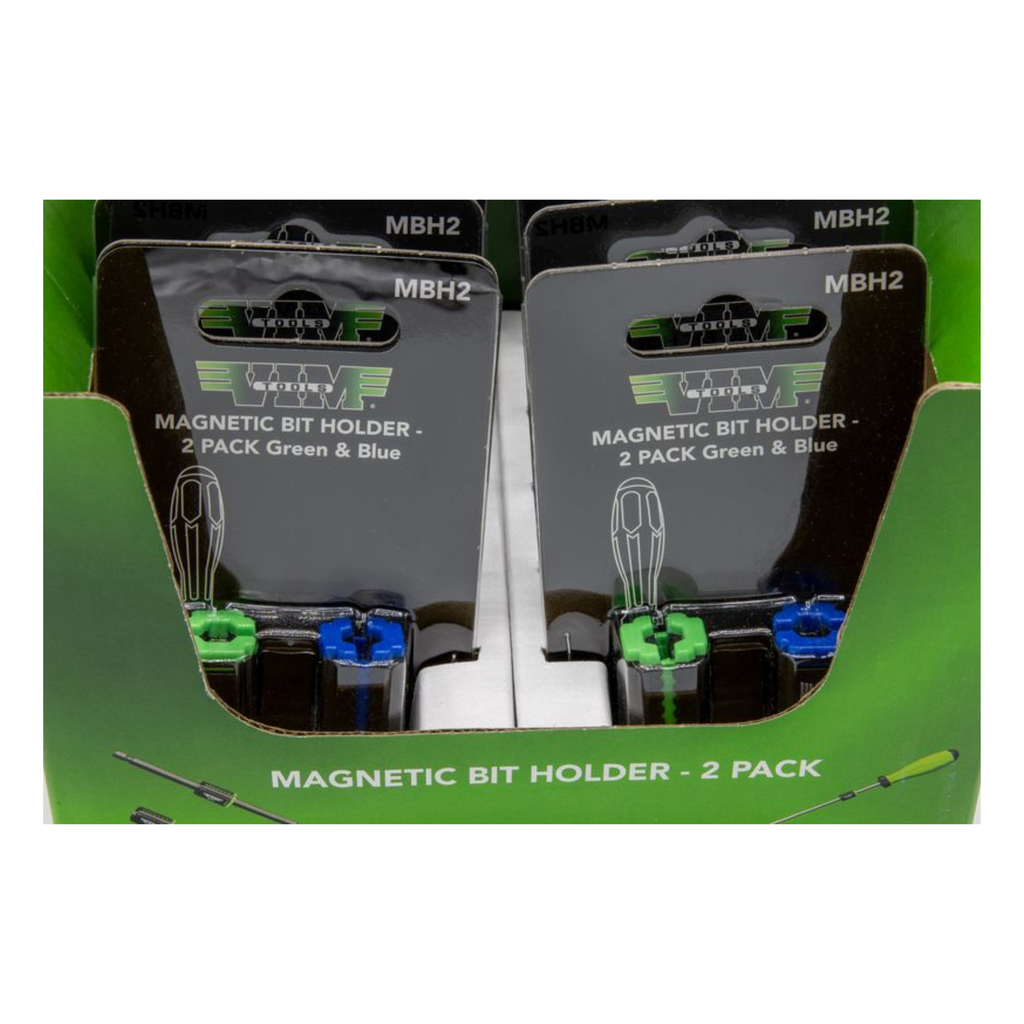VIM Tools - MAGNETIC BIT HOLDER DISPLAY - 10 PACKS OF MBH2 (2 PCS PER PACK)