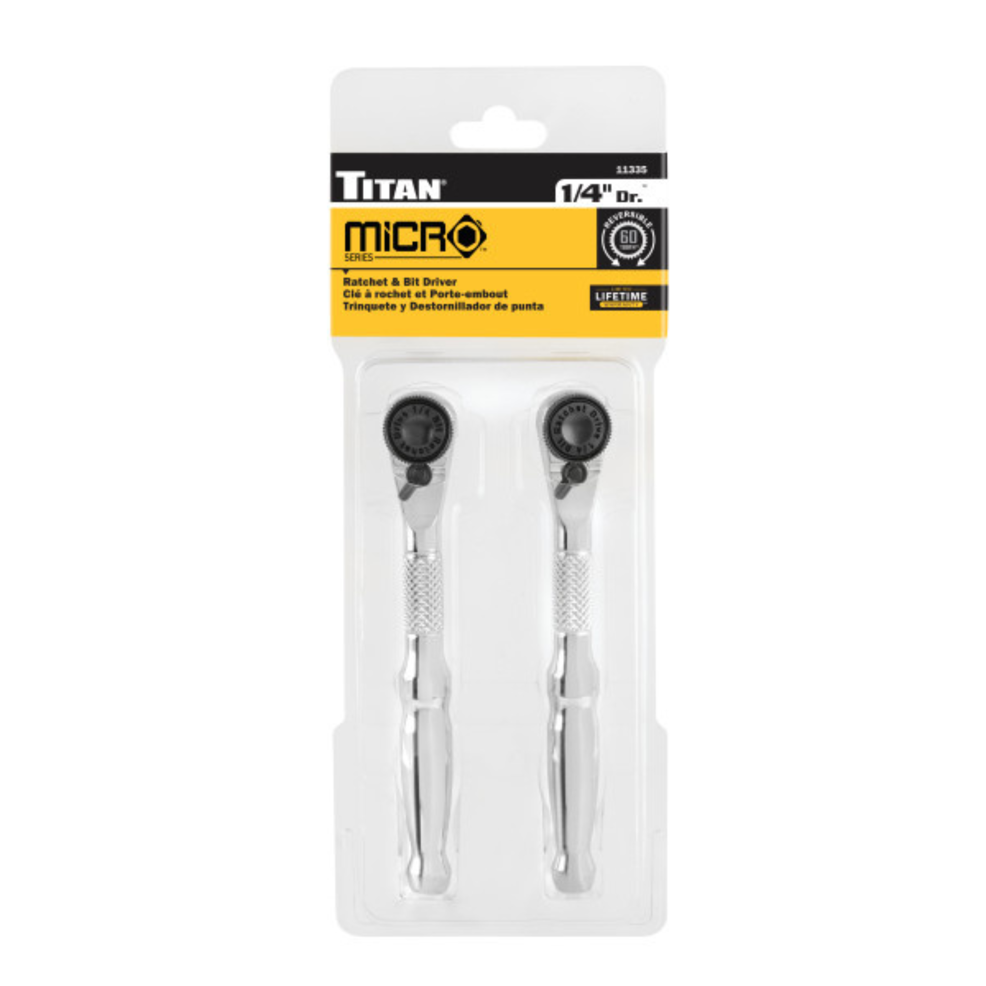 2 pc. 1/4 in. Drive Micro Ratchet and Ratcheting Bit Driver Set (11335)