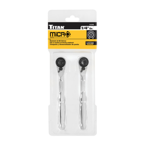 2 pc. 1/4 in. Drive Micro Ratchet and Ratcheting Bit Driver Set (11335)