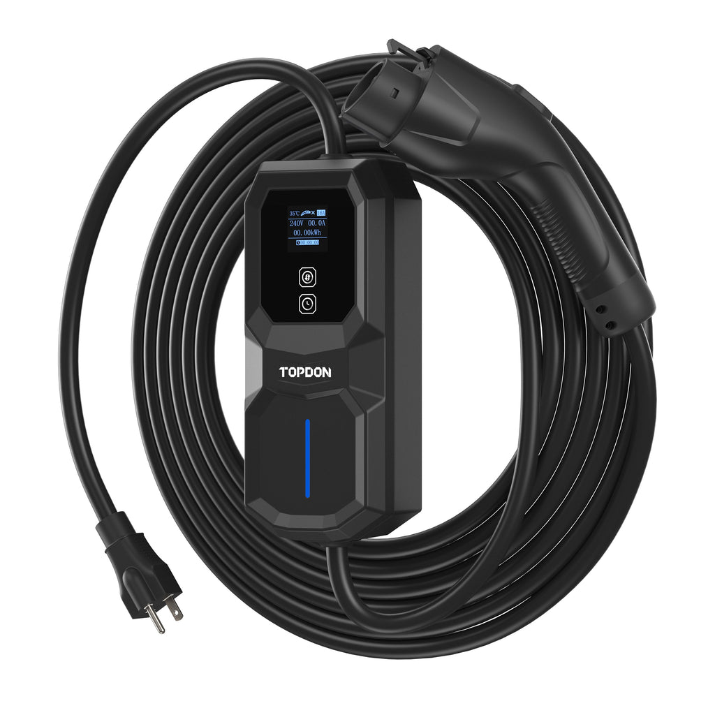TOPDON AC L2 Port EV Charger, 16A, 3.7KW, N6-20 Plug to 5-15 Adpt.
