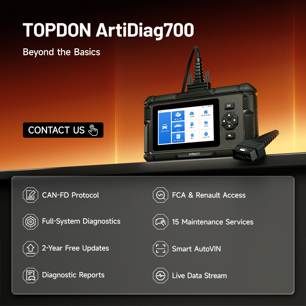 TOPDON 5" Scan Tool - All Systems Scan, 15 Service Functions